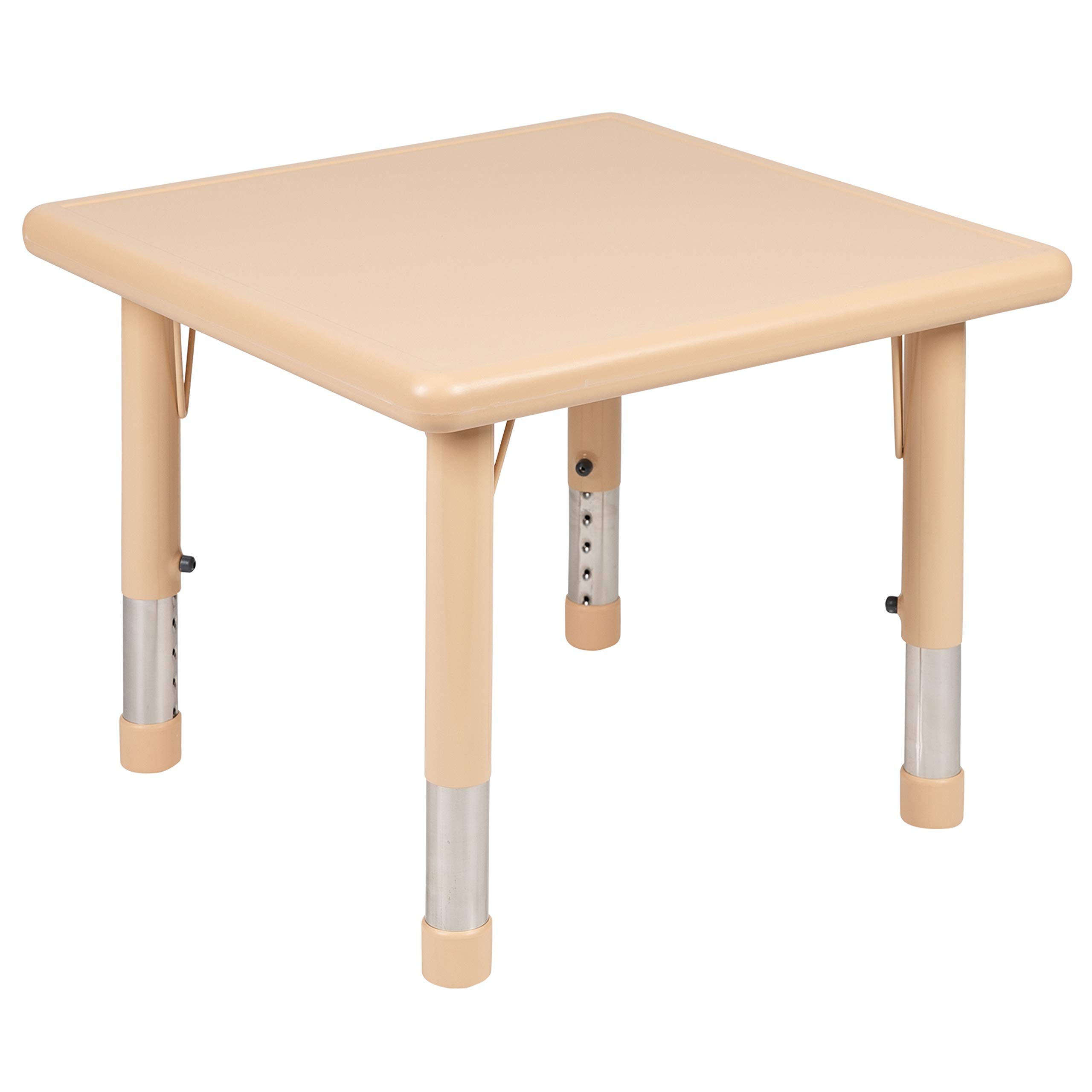 Flash Furniture Wren 24" Square Natural Plastic Height Adjustable Activity Table